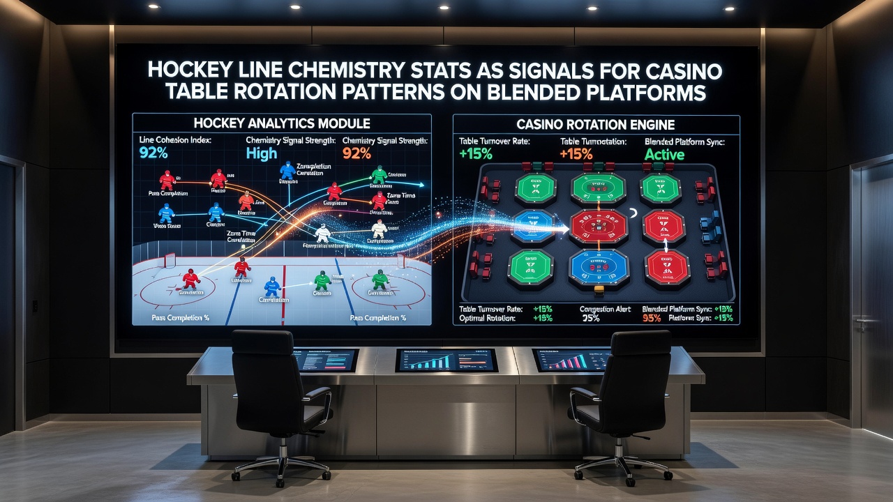Dashboard view of a blended betting platform displaying NHL line chemistry data next to casino table activity logs