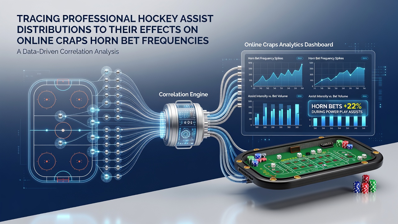Analytics overlay connecting NHL player assist graphs to craps table activity metrics